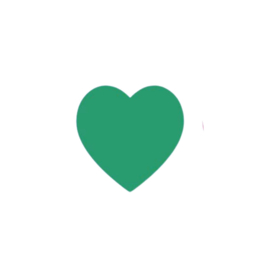 Sticker - Regenboog - Hartjes - Groen
