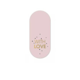 Sticker - With Love - Roze - Goud - Sneeuw - Kerst
