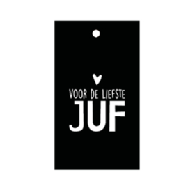 Label - zwart/wit - Voor de liefste juf!