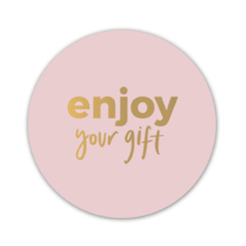 Sticker - enjoy your gift - Roze - Goud