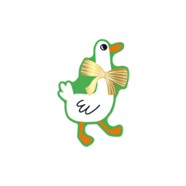 Sticker - Eend - Groen - Gekleurd