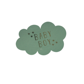 Sticker - Baby boy - Wolk - Groenblauw - Goud