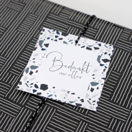 Bedankt voor alles  - Cadeaulabel - Minikaart - Bloemen
