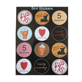 Stickervel - Sinterklaas - Gekleurd - 12 stickers