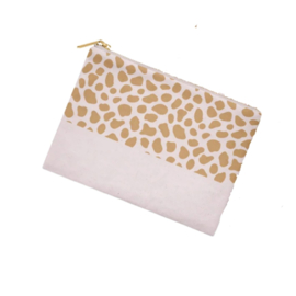 Etui - Roze - Cheetah print - Gouden rits met hartje