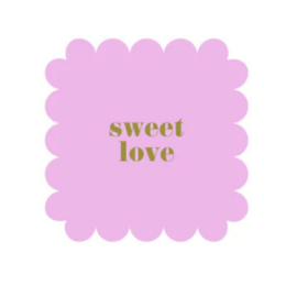 Sticker - Sweet love - Roze - Wolk