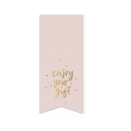 Sticker - 'Enjoy your gift' - roze