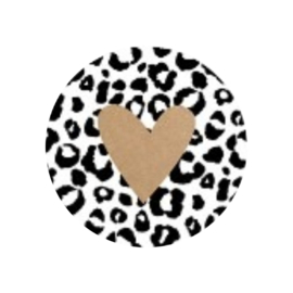 Sticker - Hartje - Luipaardprint - Goud