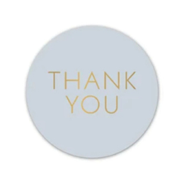 Sticker - Thank you - Lichtgrijs - Goud