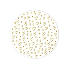 Sticker - Gouden hartjes - Wit