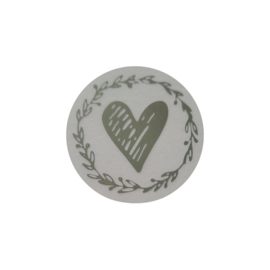 Sticker zilver hart transparant