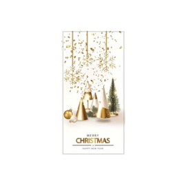 Sticker - Merry Christmas & Happy New Year - Wit - Goud - Kerst - Strepen