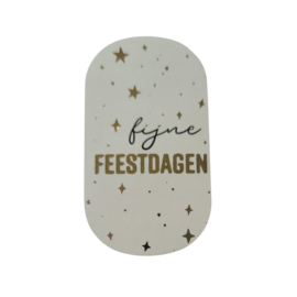 Sticker - Sterren - Fijne Feestdagen - Wit - Zwart - Goud - Kerst