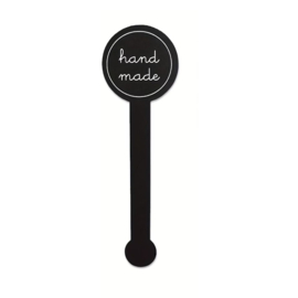 Sluitsticker - Handmade - Zwart - Witte tekst