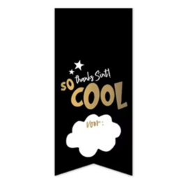 Sticker - So Cool thanks Sint! - Zwart - Goud - Wit - Sint