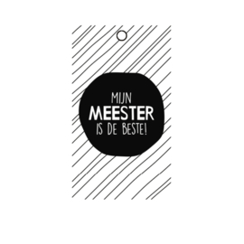 Label - zwart/wit - Mijn meester is de beste!