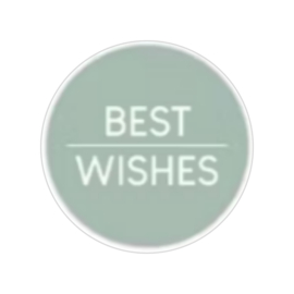 Sticker - Best Wishes - Mintgroen - Witte tekst - Kerst
