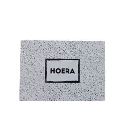Minikaart - HOERA - zwart/wit