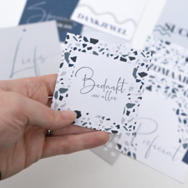 Bedankt voor alles  - Cadeaulabel - Minikaart - Bloemen