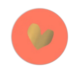 Sticker - Hearts - Neonoranje - Goud