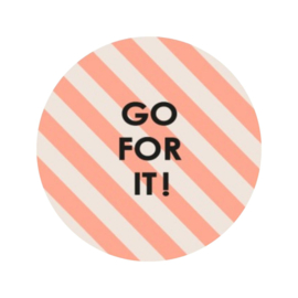 Sticker - Go for it! - Strepen - Zalm - Wit