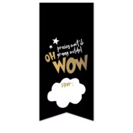 Sticker - Precies wat ik graag wilde! Oh Wow - Zwart - Goud - Wit - Sint