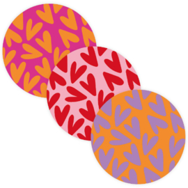 Sticker - Hartjes - Roze - Rood