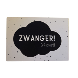 Minikaart - ZWANGER! Gefeliciteerd! - zwart/wit