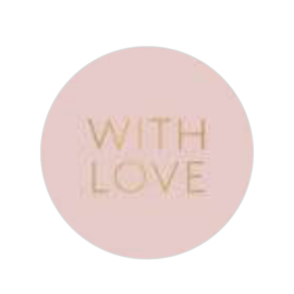 Sticker - With love! - Lilaroze - Gouden tekst