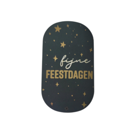 Sticker - Sterren - Fijne Feestdagen - Groen - Wit - Goud - Kerst