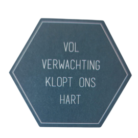 Sticker - Vol verwachting klopt ons hart - Groen - Sinterklaas