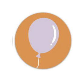 Sticker - Ballon - Oranje - Lila