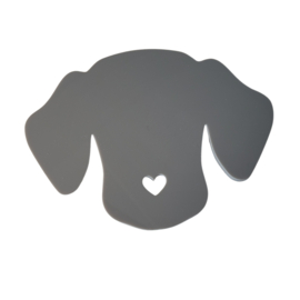 Onderzetter / decoratie grijs hond