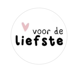 Sticker - voor de liefste - Wit