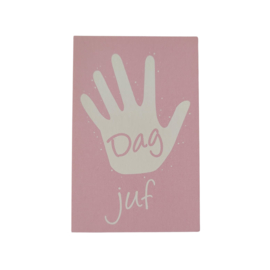 Dag juf - Roze - Wit