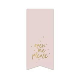 Sticker - 'Open me please' - roze