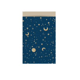 Galaxy Midnight Blue Gold - Sterren - Blauw - Goud - Middel