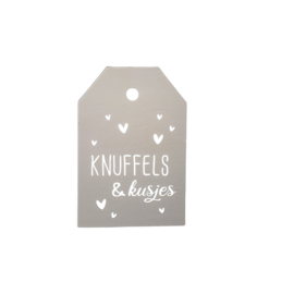 Minikaart - Knuffels & kusjes - Wit - Zwarte tekst