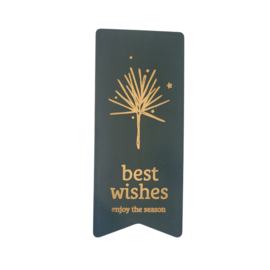 Sticker - Best wishes Enjoy the season - Groen - Kerst