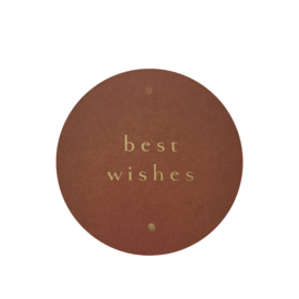Sticker - best wishes - Rood - Goud - Kerst