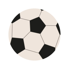 Sticker - Voetbal - Zwart - Wit