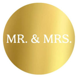 Sticker - MR. & MRS. - Goud - Wit