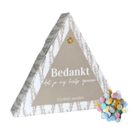 Driehoek Confetti zaadjes - Bedankt dat je mij hielp groeien