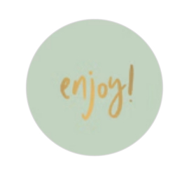 Sticker - enjoy! - Mintgroen - Goude tekst