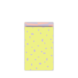 Cadeauzakje M |MINIMAL DOTS| NEON GEEL-LILA