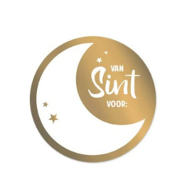 Sticker - van Sint - Goud - Wit - Maan - Sterren - Sint