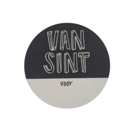 Sticker - Sinterklaas - Etiket - Zwart - Wit