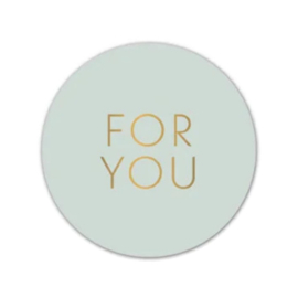 Sticker - For you - Mintgroen - Goud