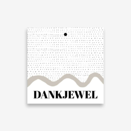 Dankjewel  - Cadeaulabel - Minikaart - Bloemen