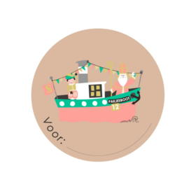 Sticker - Etiket - Sinterklaas op boot - Craft